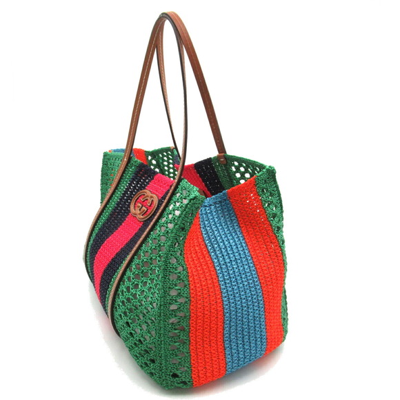 Gucci Interlocking Viscose Tote Bag Green - Picture 4 of 10